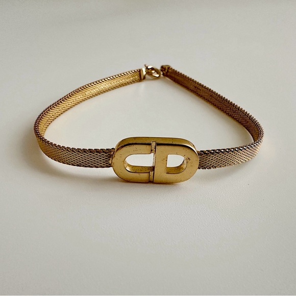 ✨CHRISTIAN DIOR Vintage CD Logo Chain Link Bracelet Gold - Picture 2 of 14